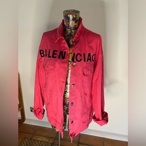 Balenciaga Embroidered logo denim jacket